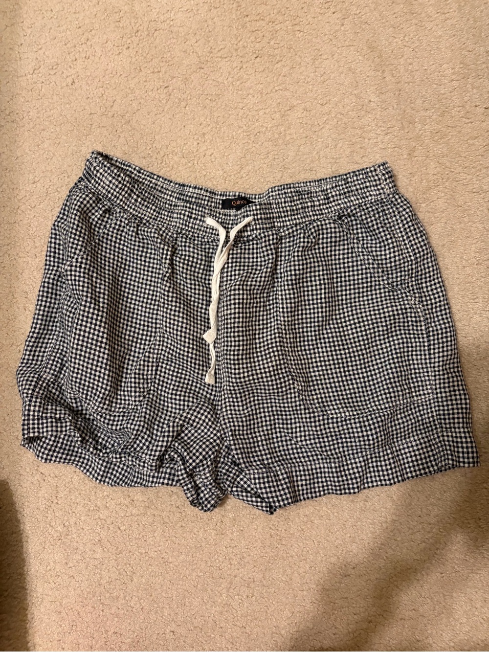 Quince Gingham 100% Linen Women’s Shorts